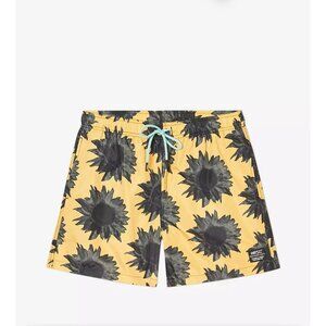 WeSC Zack Sunflower Swim Trunks Sz M Lined Board Shorts Recreation NWT Hawaii